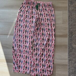 Festive Nutcracker Print Pink Pajama Pants